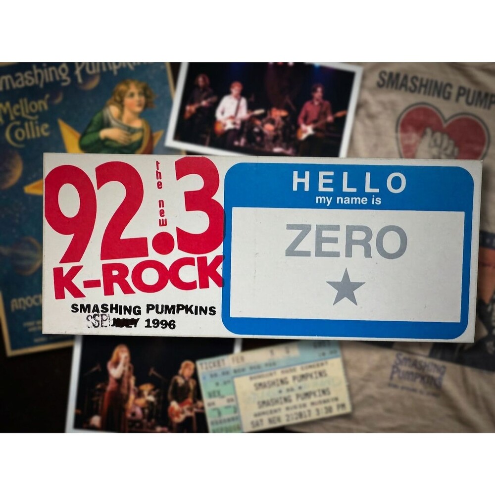 Smashing Pumpkins Zero 1996 92.3 K-ROCK NYC Promo Sticker Rescheduled Tour
